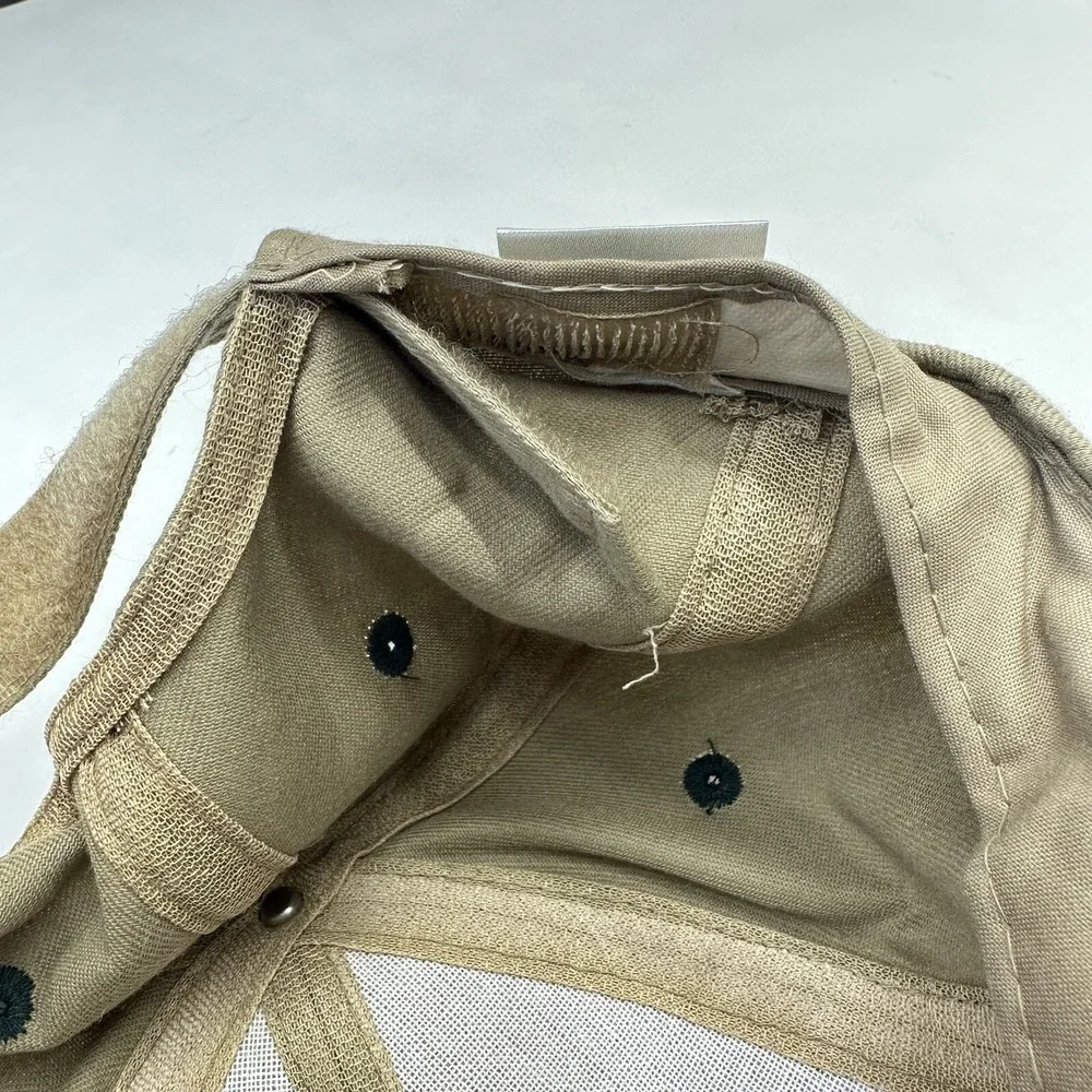 Head to Toe Raxil Wheat Hat Beige Green Hook Loop Strapback Embroidered Farming